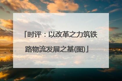 时评：以改革之力筑铁路物流发展之基(图)