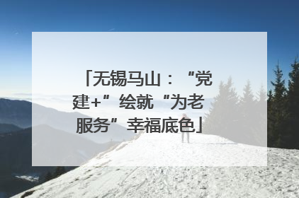 无锡马山：“党建+”绘就“为老服务”幸福底色