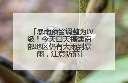暴雨预警调整为Ⅳ级！今天白天福建南部地区仍有大雨到暴雨，注意防范