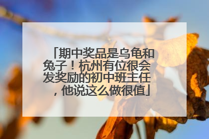 期中奖品是乌龟和兔子！杭州有位很会发奖励的初中班主任，他说这么做很值