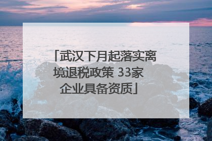 武汉下月起落实离境退税政策 33家企业具备资质
