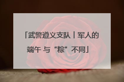 武警遵义支队︱军人的端午 与“粽”不同