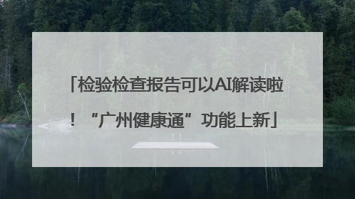 检验检查报告可以AI解读啦！“广州健康通”功能上新