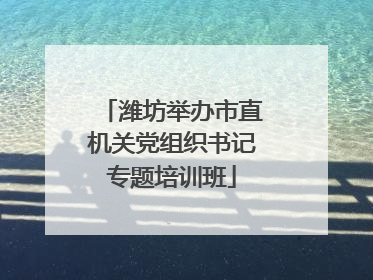 潍坊举办市直机关党组织书记专题培训班