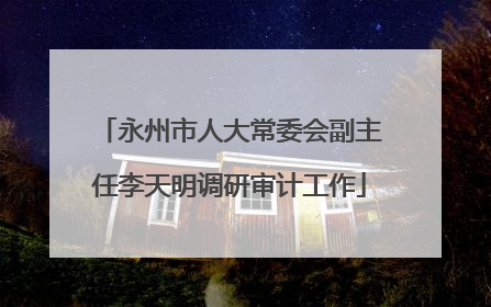 永州市人大常委会副主任李天明调研审计工作