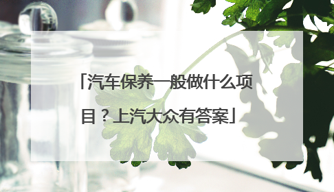 汽车保养一般做什么项目？上汽大众有答案