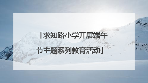 求知路小学开展端午节主题系列教育活动