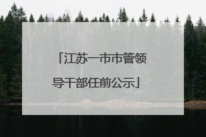 江苏一市市管领导干部任前公示
