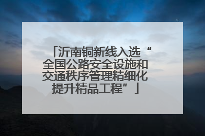 沂南铜新线入选“全国公路安全设施和交通秩序管理精细化提升精品工程”