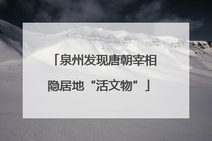 泉州发现唐朝宰相隐居地“活文物”