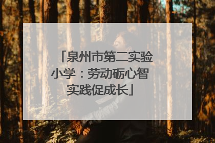 泉州市第二实验小学：劳动砺心智实践促成长