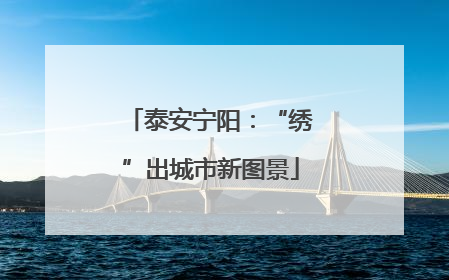 泰安宁阳：“绣”出城市新图景