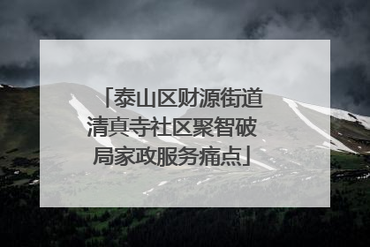 泰山区财源街道清真寺社区聚智破局家政服务痛点