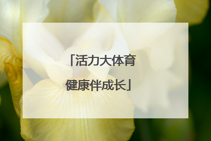 活力大体育 健康伴成长
