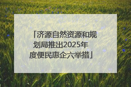 济源自然资源和规划局推出2025年度便民惠企六举措