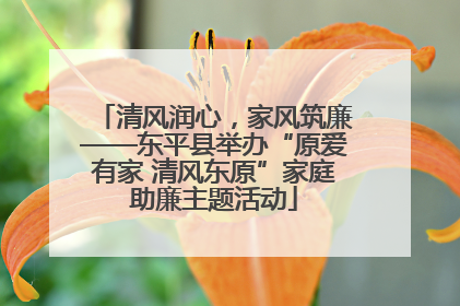 清风润心，家风筑廉——东平县举办“原爱有家 清风东原”家庭助廉主题活动