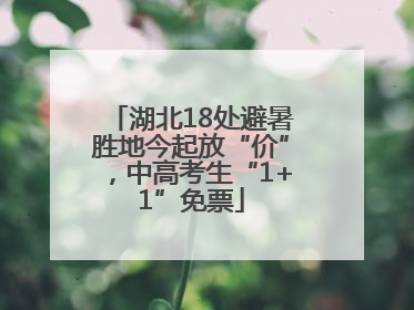 湖北18处避暑胜地今起放“价”，中高考生“1+1”免票