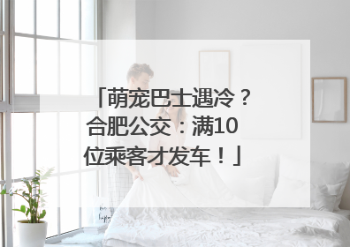 萌宠巴士遇冷？合肥公交：满10位乘客才发车！
