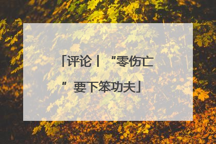评论丨“零伤亡”要下笨功夫
