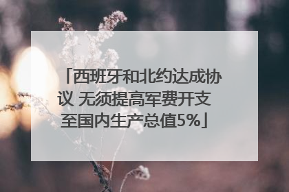 西班牙和北约达成协议 无须提高军费开支至国内生产总值5%