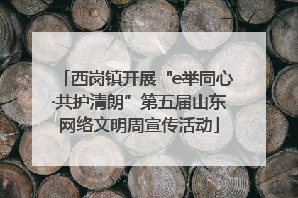 西岗镇开展“e举同心·共护清朗”第五届山东网络文明周宣传活动