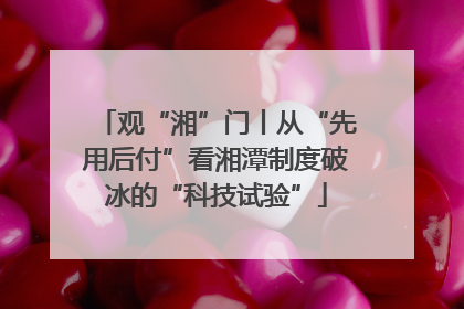 观“湘”门丨从“先用后付”看湘潭制度破冰的“科技试验”