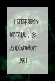 闭环服务解民忧，多方联动破难题