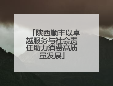 陕西顺丰以卓越服务与社会责任助力消费高质量发展