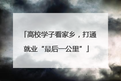 高校学子看家乡，打通就业“最后一公里”