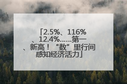 2.5%、116%、12.4%……第一、新高！“数”里行间感知经济活力