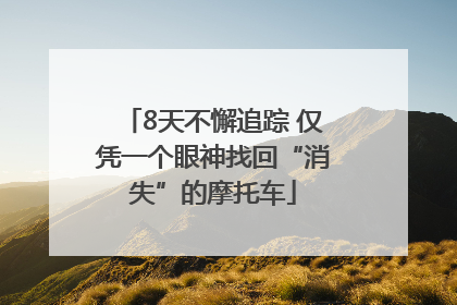 8天不懈追踪 仅凭一个眼神找回“消失”的摩托车